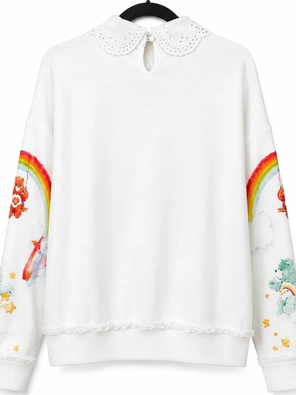 White Care Bears Rainbow Graphic Kids Sweatshirt